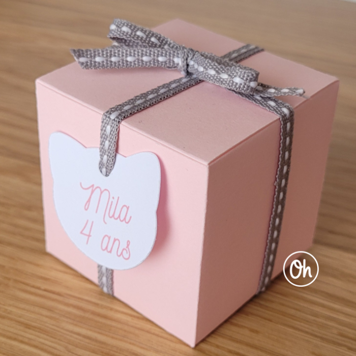 Boîte cadeau invité - forme cube - lot de 5